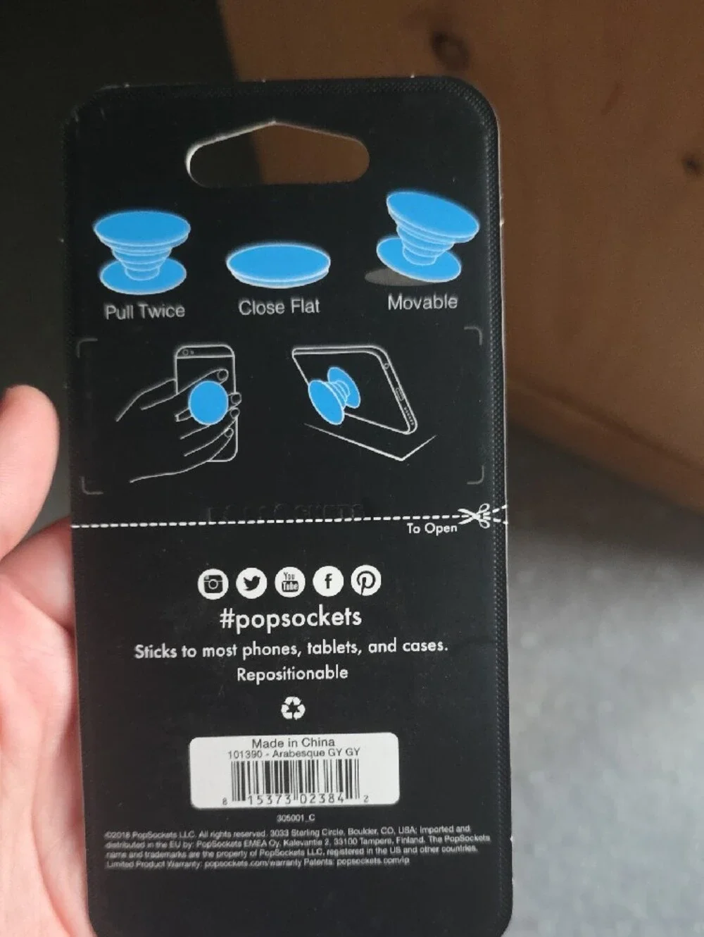 PopSocket Phone Grip & Stand - Turquoise Blue Mandala Pattern